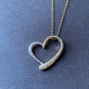 14k Gold and Diamond Heart Necklace